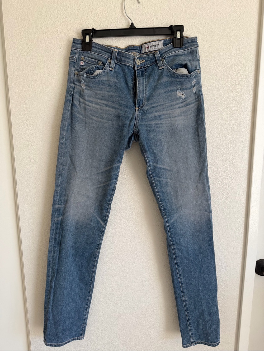 Ag Adriano Goldschmied Light Blue Straight Leg Jeans